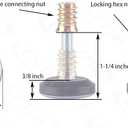Furniture Leveler PTFE(Teflon) Bottom(28mm Base),Threaded Shank(1/4-20) Adjust Pads,Table/Chair/Cabinet/Sofa Medium Adjustable Legs Leveling,Nuts Installation and Floor Protection(16 Pack)