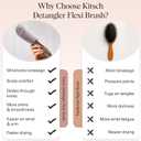 Kitsch Detangler Brush  Flexible Curly Hair Brush for Women, Men & Kids | Detangling Hairbrush with Bendable Frame and Ultra-Smooth Bristles for Wet or Dry Strands - Soft Violet