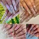 2 x 3D Alloy Nail Art Studs Nail Charms, Gold Hollow Star Moon Metal Nail Rivets Crystal Rhinestones Gems Jewelry DIY Crafts Manicure Decorations with Pick Up Tweezers