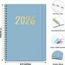 2026 Planner - Weekly and Monthly Planner, January 2026 to December 2026, Spiral Bound 2026 Calendar Planner Book, Inner Pocket, Perfect for Office Home School Supplies - A4 (8.5" x 11"), Baby Blue