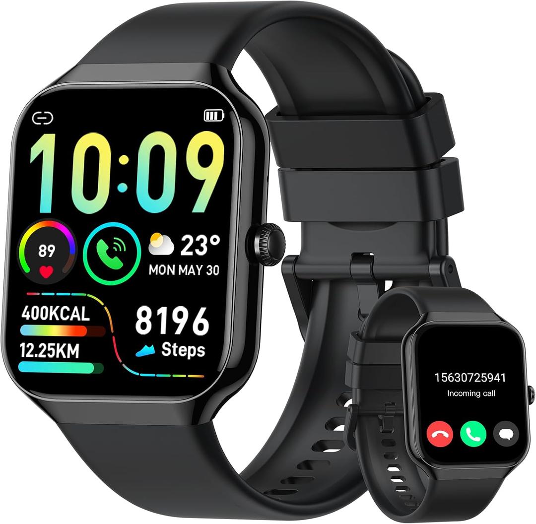 Smart Watch(Answer/Make Call), 1.96"HD Smartwatch for Men Women with Heart Rate/Sleep Monitor/Pedometer, 2025 New Activity Fitness Watch 113+ Sport Modes, IP68 Waterproof Running Watch for Android iOS