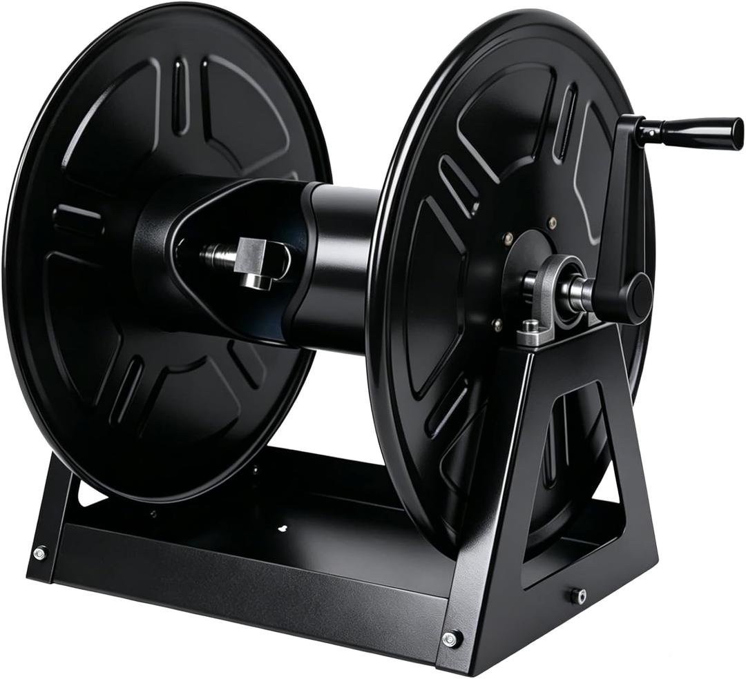 Air Tool Hose Reels 4000 PSI Heavy Duty Hand Crank Air Hose Reel, Fit 1/2" x 225' Hose, Compatible with Air Compressors & Pressure Washers, Industrial Grade Wall Mount Hose Reel (Hose Not Included)