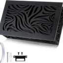 Saillong Doorbell Chime Cover Box Only, Wooden Doorbell Cover for Wall inside With Vine Cutout Design, Door Bell Covers With Adhesive Tape and Screws, Easy to Install, Doorbells Not Included(Black)