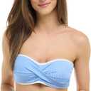 Skye Women's Clara Bandeau Style Bikini Top Swimsuit with Molded Cups (Large, Powder Blue)