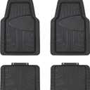 Amazon Basics 4-Piece Premium Rubber Floor Mat for Cars, SUVs and Trucks, All Weather Protection, Universal Trim to Fit, Black