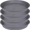 4 Pack of 13 14 inch Plant Saucer (12.2 Inch Base), Heavy Duty Plastic Plant Drip Trays 14" Round, Plant Trays for Indoors, Bird Bath Bowls, Plate for Planter 12-14" (14 inch, Cement Gray)