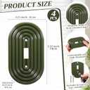 4 Pcs Oval Light Switch Cover Decorative Single Toggle Wall Plate Dark Wood Grain Design Oval Light Switch Cover Plate for Bedroom Kitchen Home Decoration (Classic,Green)