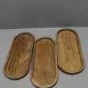 Samhita Mango Oval Wood Tray Set of 3 Perfect for Food Holder/BBQ, Serve Cheese, Sushi, Holiday Snacks, and More. (12" x 5" x 0.75")