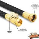 Flexi Hose PLUS with 8 Function Nozzle Expandable Garden Hose, Lightweight & No-Kink Flexible Garden Hose, 3/4 inch Solid Brass Fittings and Double Latex Core, 25 ft Black