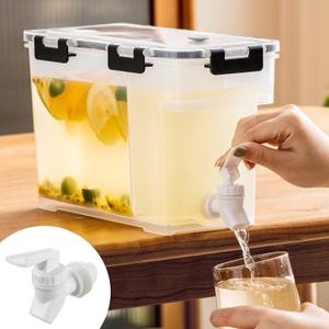 Cold Kettle with Faucet, 3.5L Refrigerator Juice Water Pitcher, Home Plastic Beverage Dispenser, Filter Drink Container for Home, Kitchen, Camping, Party (1 gallon)