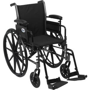 Drive Medical Cruiser III Light Weight Wheelchair, Desk Arms, 20 Inch,  42"D x 28"W x 35"H