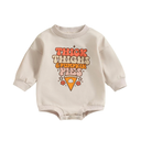Halloween Newborn Baby Girl Outfit Pumpkin Sweatshirt Romper Long Sleeve Onesie Jumpsuit Infant Fall Winter Clothes, 60 Size