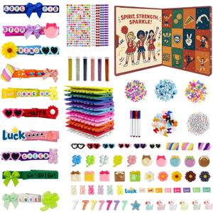100PCS Cheer Pins Team Spirit Clips, DIY Good Luck Colored Wooden Clothes Pin Kit, Cheerleader Gifts Bulk for Team Cheer Stuff Supplies Party Favors Accessories Calendar