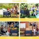 Navy Blue Collapsible Wagon with Wheels, Portable Wagons Carts Foldable, Folding Wagon Cart for Groceries, Sports Garden Shopping Utility Wagon