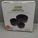 Nutrichef 3-Piece Nonstick Springform Pan Set - Premium Carbon Steel Cheesecake Pans with Stainless Steel Clasp - 6", 8", 10" Sizes, Oven Safe up to 450F - Includes 300pcs Parchment Paper (Black)