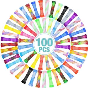 Macarrie 100 Pieces Marble Mesh Fidget Toy Stress Relieve Fidget Toy for Anxiety Sensory Quiet Marble Sensory Toys Silent Toys for School Office ADHD Add OCD Autism Gifts(Vivid Style)
