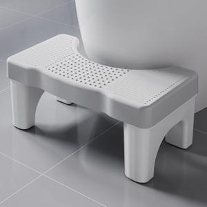 Toilet Stool Poop Stool for Squatting Posture, Portable Plastic Potty Stool for Adults & Kids, Non-Slip Bathroom Step with Patented Design, Ergonomic Toilet Stool Squat Adult (6.7inch (1 Pack), Gray)