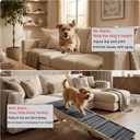 Dog Ramp for Sofa, Couch Foldable Wooden Pet Ramp with 4 Adjustable Heights, Anti-Slip Surface & Safety Support for Small Dogs, Senior Pets with Joint Pain Portable Pet Steps Stairs (S)