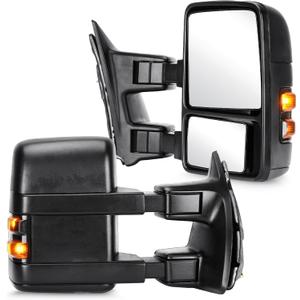 Youxmoto Towing Mirrors fit for 1999-2016 for Ford for F250 F350 F450 F550 Super Duty Pickup Truck Mirrors, Manual Telescoping/Folding; Manual Adjustable Glass; Turn Signal; Black