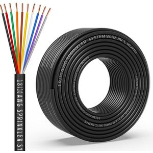 18/10 Solid Sprinkler System Wire 50ft, 18 Gauge Irrigation Wires PVC Jacket Sprinkler Cable for Underground Irrigation Valves Field Central Control System