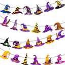 2 x 3 Pcs Witch Hat Banners Halloween Party Decorations Halloween Witch Hat Theme Hanging Banners Decorations for Witches Themed Birthday Party Baby Shower Supplies