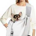 Dog Carrier Sling, Dog Carriers for Small Dogs & Cats with Pockets, Puppy Carrier Sling 20 lbs Machine Washable, Adjustable Shoulder Strap, Hands Free for Family Outdoor Use (Grey, 13.3"L x 8"W x 30"H)