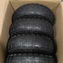 Taifa 4 PCS 10" Solid Flat Free 4.10/3.50-4 Rubber Tires and Wheels Replacement with 5/8'' Bearing and 2.17'' Offset Hub, Air less Wheel for Wheelbarrow/Wagon/Trolley/Lawn Mowers/Snow Blowers etc.