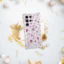 Clear for Samsung Galaxy S23 Ultra Christmas Case,Crystal Soft TPU Anti-Drop Shockproof Protective Cover/Love Heart Happy New Year Phone Case for Samsung Galaxy S23 Ultra Women (hearts and stars)