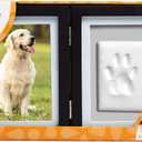 Pearhead Pet Paw Print Photo Frame With Clay Imprint Kit - Wooden Pet Paw Print Frame, DIY Memorial Keepsake for Cats and Dogs, No Mess Clay for Perfect Pawprints, Ideal Home Decor and Gift, Black