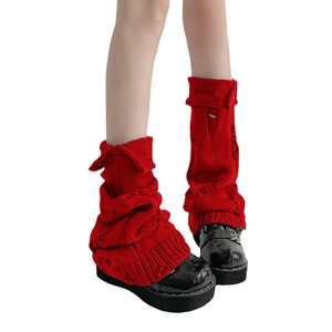 SherryDC Womens Y2k Knit Leg Warmers Harajuku Japanese Long Boot Socks Kawaii Lolita Winter Leg Cover