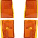 Brock Replacement 4 Pc Side Signal Marker Reflectors Compatible with Chevrolet 1988-1993 C/K Pickup 1992-1993 Suburban Blazer