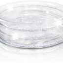 ArtCreativity Sparkly Inflatable Kiddie Pool for Kids 34"x10" - 3 Levels - Transparent Blow Up Baby Pool with Silver Glitter, Easy to Inflate Small Toddler Pools for Outdoor