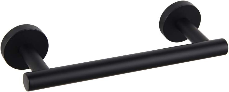GERZWY 9-Inch Small Kitchen Towel Bar SUS 304 Stainless Steel Cabinet Hand Towel Bar Wall Mounted Bathroom Organizer Matte Black AG1101C23-BK
