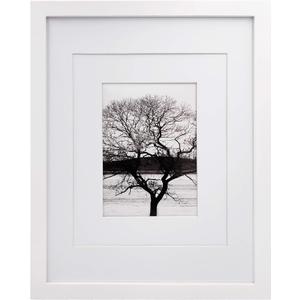 Egofine 11x14 Picture Frame White - Photo Frame Made of Solid Wood Covered by Plexiglass for Table Top Display Pictures 5x7/8x10 with Mat or 11x14 Without Mat - with Wall Mounting Hardware