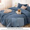 Love's cabin Navy Blue Queen Comforter Set, 3-Piece Prewashed Queen Size Bedding Set with 1 Comforter (90" x 90") and 2 Pillowcases (20" x 26"), Lightweight & Breathable Bed Set for All Seasons | Soft, Breathable, Lightweight, Comfortable