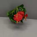 Quancru 16.5 Inch Realistic Artificial Anthurium Flower Red Fake Flamingo Flower Simulated Andraeanum Plant Pot Decoration Table Photography Bonsai