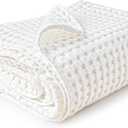 Konssy Waffle Baby Blanket - Soft & Cozy Nursery Swaddle Blanket, Lightweight Toddler Throw for Boys & Girls, Ideal for Wrapping(White)