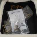 GREENSTELL Small Vanity Stool Chair with Storage and Folding Back, 13.4" x 15" x 30" Square Faux Fur Soft Ottoman, 4 Metal Legs with Anti-Slip Feet, Furry Padded Seat for Makeup, Bedroom, White