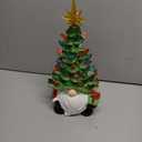 ORIENTAL CHERRY Christmas Decorations - 12 Lighted Up Gnomes Ceramic Christmas Tree with 46 Multicolored Lights - Small Mini Prelit Xmas Holiday Decor for Tabletop Home Room Table Fireplace Office