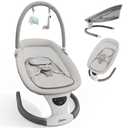 AMKE Baby Swing for Infants with Spacious & Breathable Mesh Seat - 5-Point Harness, Portable Swing Rocker, 5 Sway Speeds & 3 Timer, 12 Lullabies for Newborn Max 20 Lbs