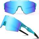 Ukoly Cycling Sunglasses for Men Women with 3 Interchangeable Lenses, Polarized Sports Sunglasses, Baseball Sunglasses