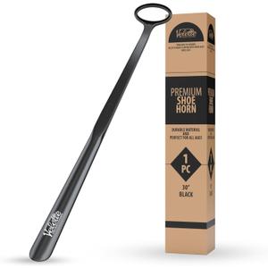 Velette 30" Extra Long Shoe Horn - Plastic Shoe Horn Long Handle for Seniors, Men, Women & Kids - Boot Horns, Shoehorn Long-Handle, Elderly Must Haves - Shoes Spoon, Helper Stick, Gifts for Seniors