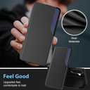 Galaxy A36 Flip Case for Samsung Galaxy A36 5G Case, Clear View Slim Fit Leather Cover for Samsung A36 Phone Case with Kickstand Rugged Heavy Duty Shockproof Bumper Shell (6.64 Inches, 2025) (Black)