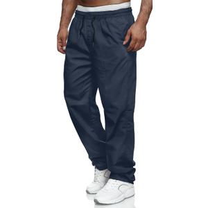 Comdecevis Mens Relaxed Fit Casual Pants Elastic Waist Sweatpants with Pockets Cargo Joggers (Blue, XL)