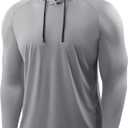 CADMUS Men's Workout Long Sleeve Fishing Shirts UPF 50+ Sun Protection Dry Fit Hoodies (Medium, 096# Grey, 1 Piece)