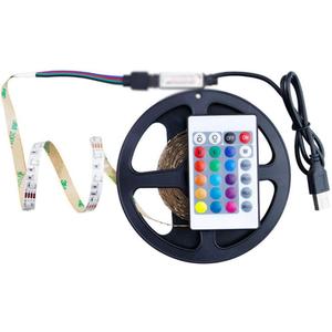 5M 10M LED Strip Light Non Waterproof Diode Tape 15M 20M 2835 RGB LED Strip Ribbon DC 12V Adapter+IR led RGB Remote Full Set (Size : 5M) (A 5m)
