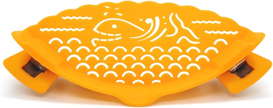 Strain Pot Strainer and Pasta Strainer - Adjustable Silicone Clip On Food Strainers for Pots, Pans, and Bowls - Kitchen Drainer Colander (7.87 inch, Orange)