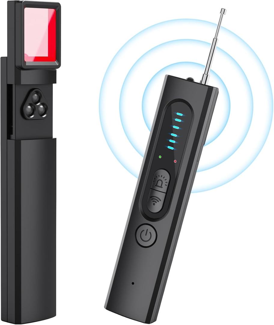 Hidden Camera Detectors, Spy Camera Detectors, Signal Scanner, Hidden Device Finder for Hotels Car Office Home Travel, 5 Levels Sensitivity 4 Modes, 25H Working Time