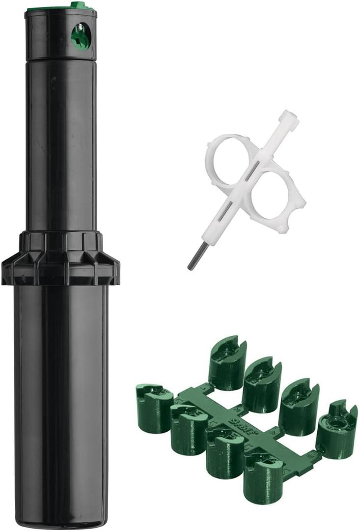 Orbit 55662 Voyager II Professional 4" Adjustable Pop-Up Gear Drive Rotor Sprinkler Spray Head, 40 to 360 Pattern, 25' - 52' Spray Distance (Ten Bonus nozzles Included),Black (1-Pack)