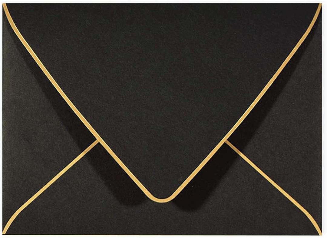 50 Pack A6 Black Invitation 4x6 Envelopes - Self Seal, V flap,Perfect for Baby Shower, 4x6 Cards, Weddings, Birthday, Graduation, 6.5 x 4.75 (Black)